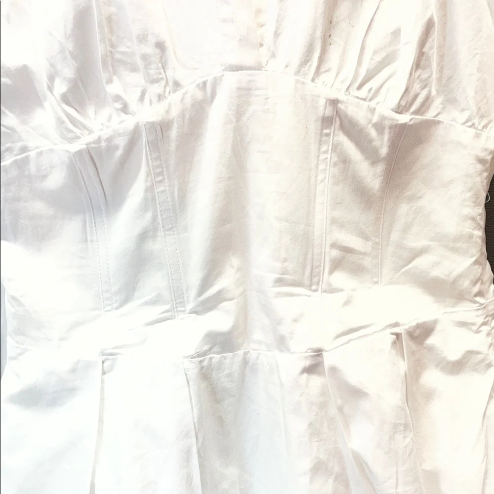 Bardot Maya poplinElegant White Long‎ Sleeve shirt Dress